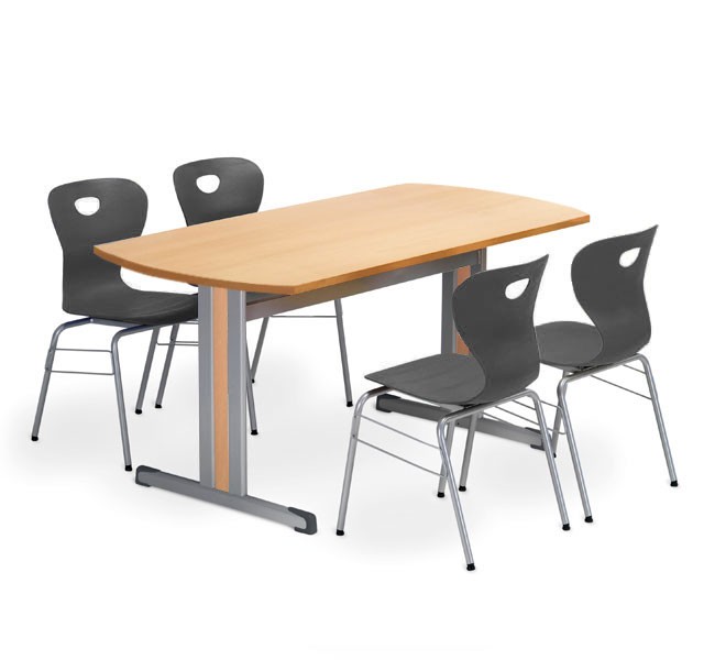 Conference tables with metal skid framework